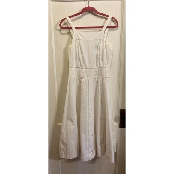 J. Crew Dresses & Skirts - J. Crew White 100% Cotton Strappy Fit Flare Summer Midi Dress  Women's Size 4